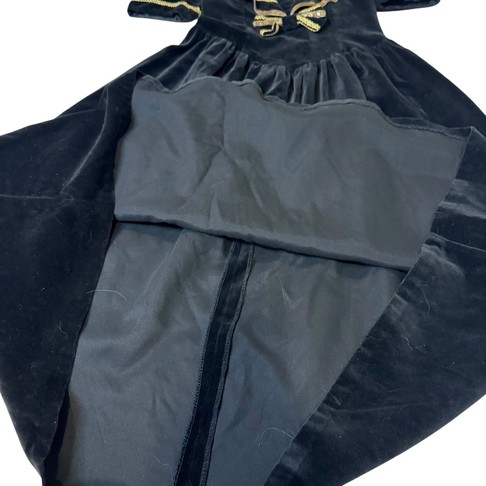 Gunne Sax Jessica McClintock Black‎ Velvet Dress Sailor Holiday Cottagecore S 5 - Picture 12 of 15